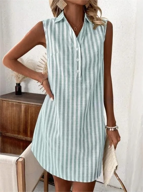 Sandrine | Vestido sin mangas a rayas