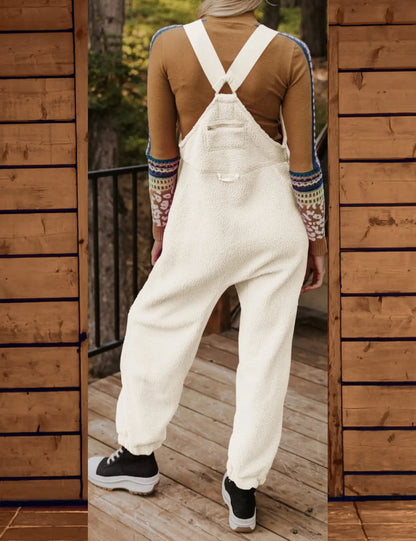 Women's Warm Overalls Loose Casual Jumpsuits