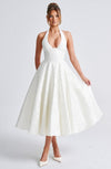 Renata - Maxi con cintura ajustable de encaje jacquard