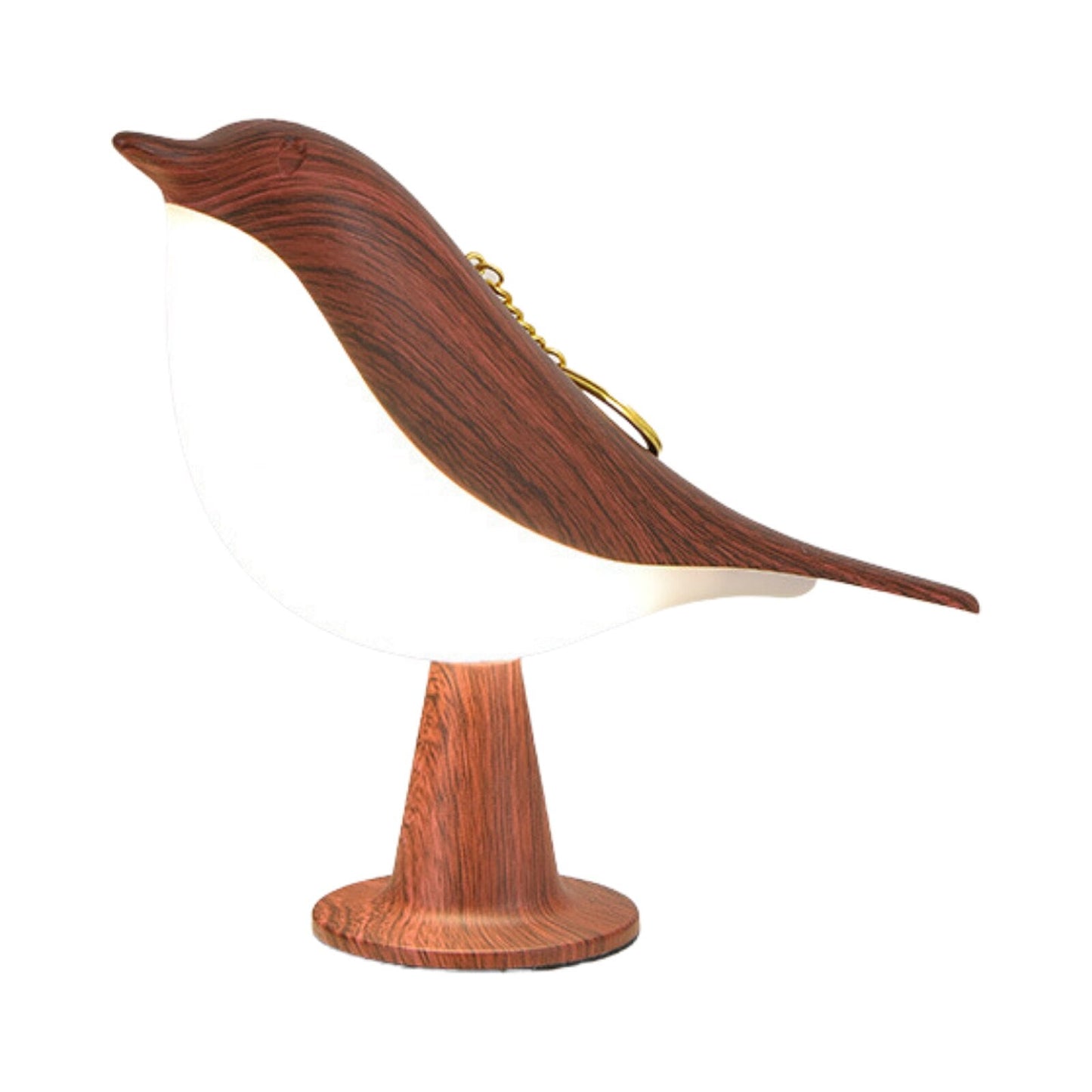 Lámpara de mesa con diseño de pájaro en acabado de madera
