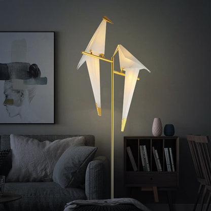 Modern Gold Metal Bird Table Lamp