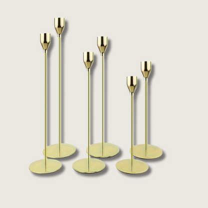 Candle Holders Gold Metal Modern Table Centrepiece