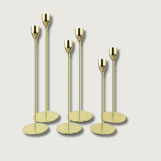 Candle Holders Gold Metal Modern Table Centrepiece