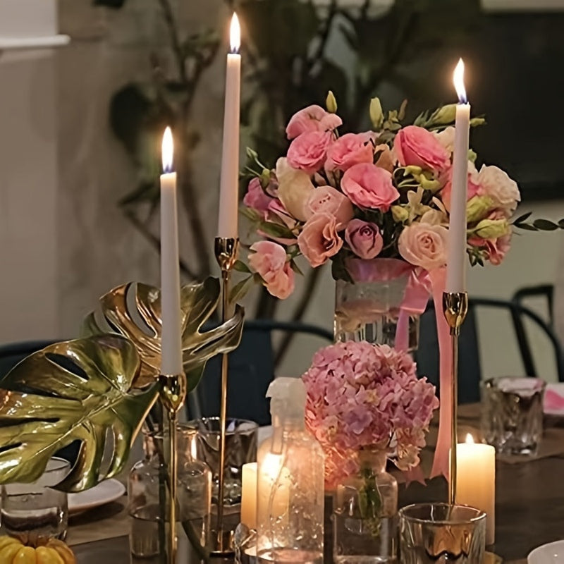 Candle Holders Gold Metal Modern Table Centrepiece
