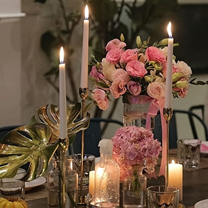 Candle Holders Gold Metal Modern Table Centrepiece