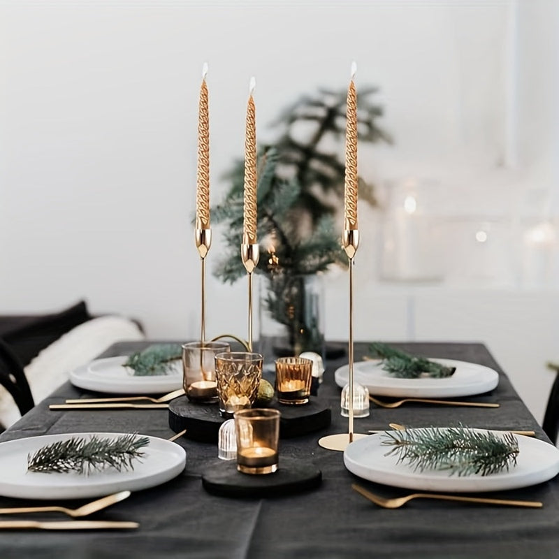 Candle Holders Gold Metal Modern Table Centrepiece