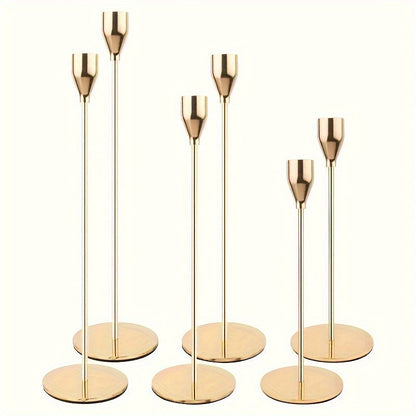 Candle Holders Gold Metal Modern Table Centrepiece