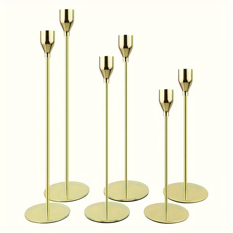 Candle Holders Gold Metal Modern Table Centrepiece