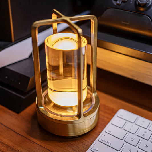 Table Lamp with Crystal Glass Ambient Light