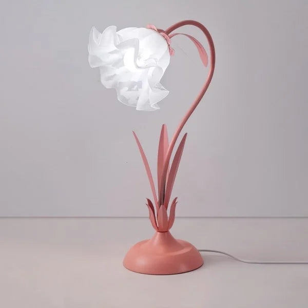 Table Lamp with Vintage Flower Design Base
