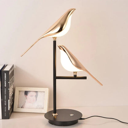 LED Table Lamp Modern Metal Bird Design