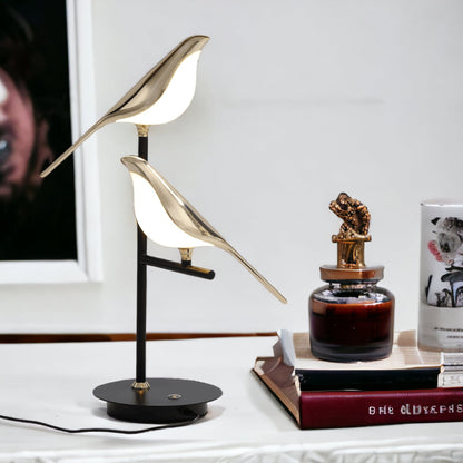 LED Table Lamp Modern Metal Bird Design