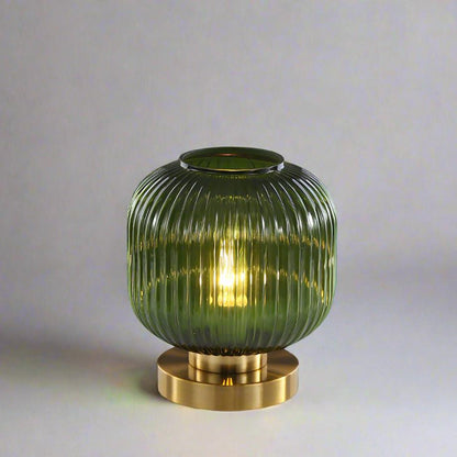 Lámpara de mesa moderna con pantalla de vidrio luz de noche