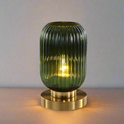 Lámpara de mesa moderna con pantalla de vidrio luz de noche
