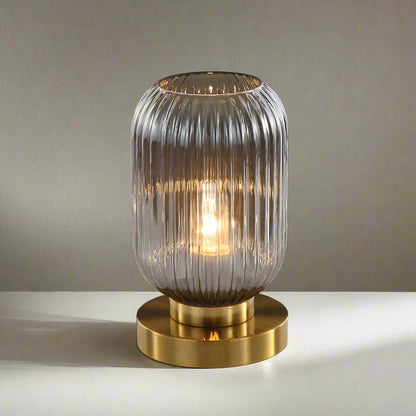 Lámpara de mesa moderna con pantalla de vidrio luz de noche