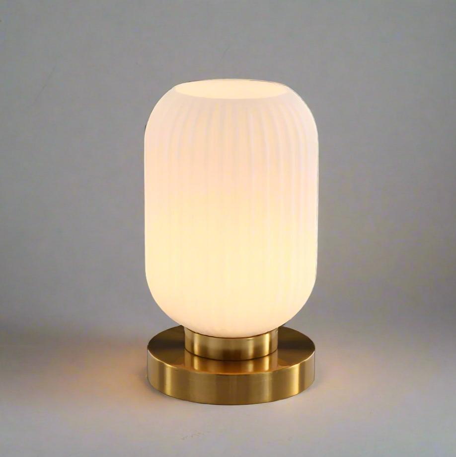 Lámpara de mesa moderna con pantalla de vidrio luz de noche