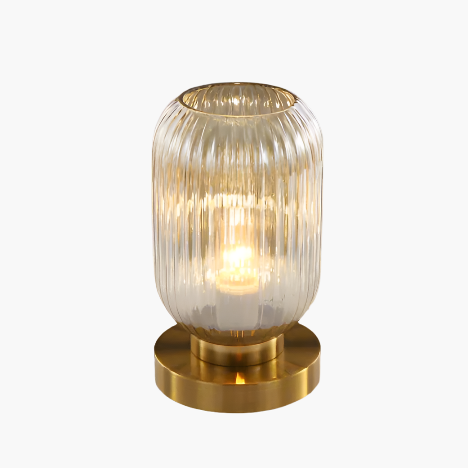 Lámpara de mesa moderna con pantalla de vidrio luz de noche
