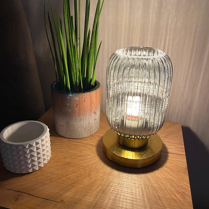 Lámpara de mesa moderna con pantalla de vidrio luz de noche