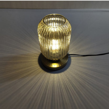 Lámpara de mesa moderna con pantalla de vidrio luz de noche