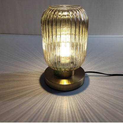 Lámpara de mesa moderna con pantalla de vidrio luz de noche