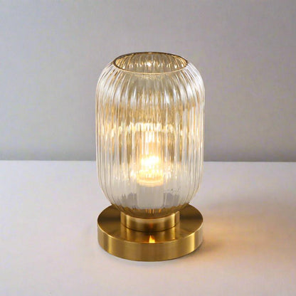Lámpara de mesa moderna con pantalla de vidrio luz de noche