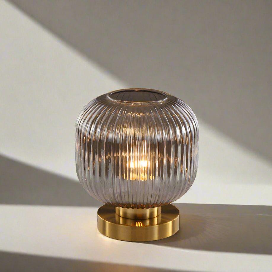 Lámpara de mesa moderna con pantalla de vidrio luz de noche