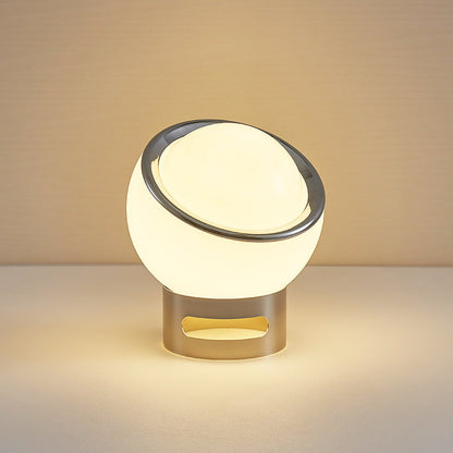 Glass Table Lamp with Modern Metal Base