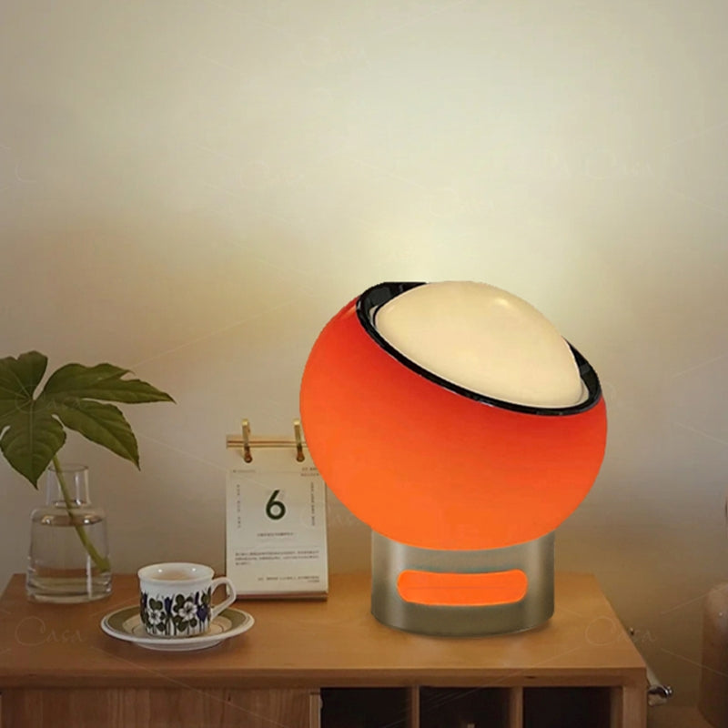 Glass Table Lamp with Modern Metal Base