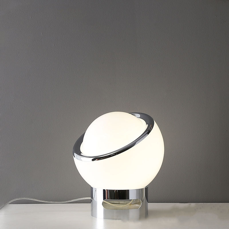 Glass Table Lamp with Modern Metal Base