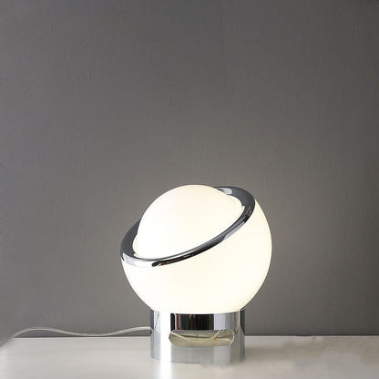 Glass Table Lamp with Modern Metal Base