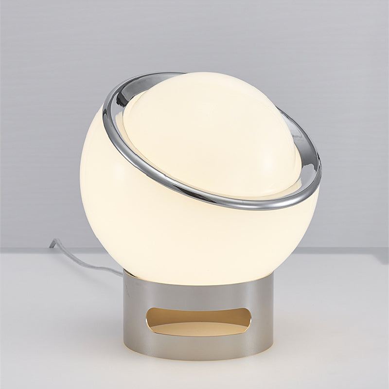 Glass Table Lamp with Modern Metal Base