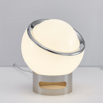Glass Table Lamp with Modern Metal Base