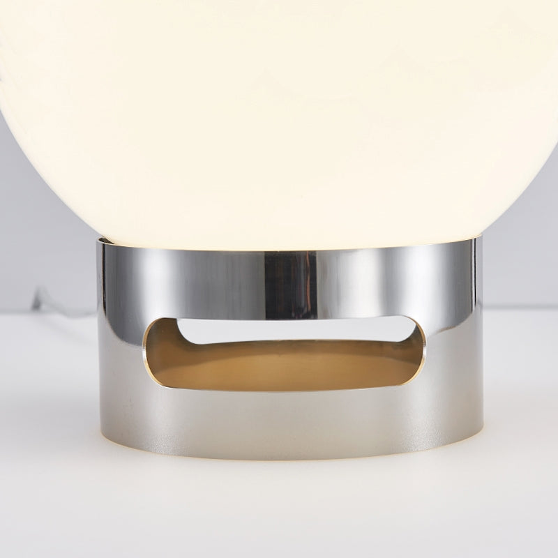 Glass Table Lamp with Modern Metal Base