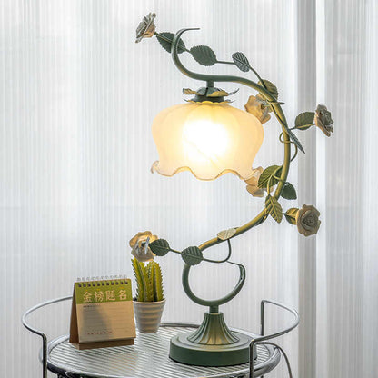 Lámpara de mesa vintage rosa vidrio luz de noche