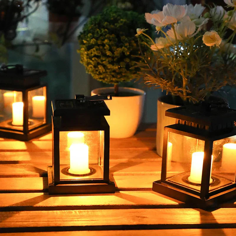 Faroles de exterior con iluminación LED solar