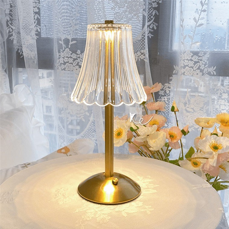 Table Lamp with Crystal Shade and Touch Control