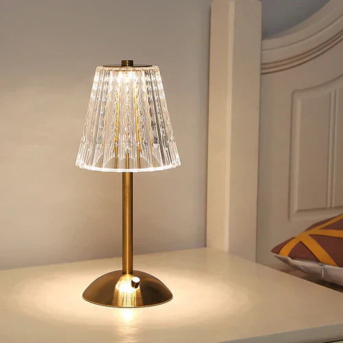 Table Lamp with Crystal Shade and Touch Control