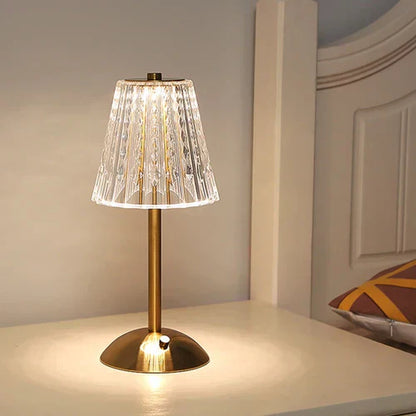 Table Lamp with Crystal Shade and Touch Control