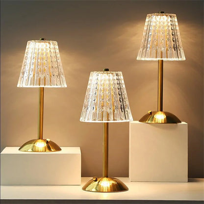 Table Lamp with Crystal Shade and Touch Control