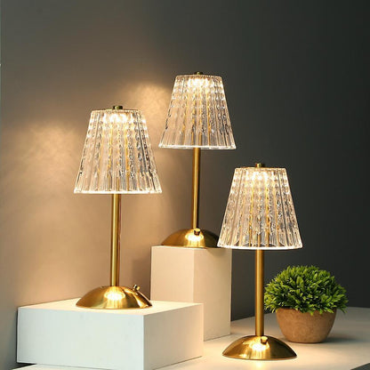 Table Lamp with Crystal Shade and Touch Control