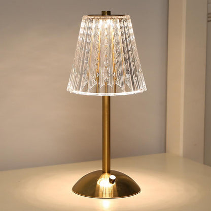 Table Lamp with Crystal Shade and Touch Control