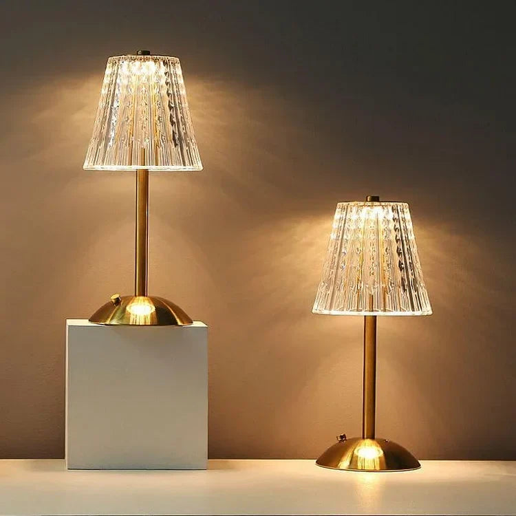 Table Lamp with Crystal Shade and Touch Control