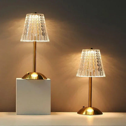 Table Lamp with Crystal Shade and Touch Control