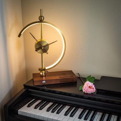 Table Lamp with Wireless Charger and Clock