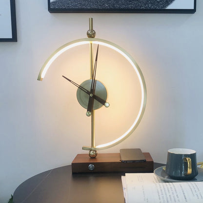 Table Lamp with Wireless Charger and Clock