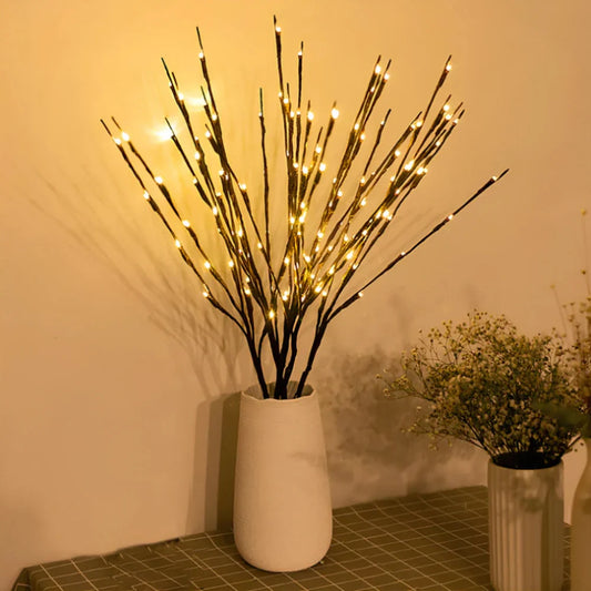 Ramas decorativas iluminadas con luz LED para el hogar