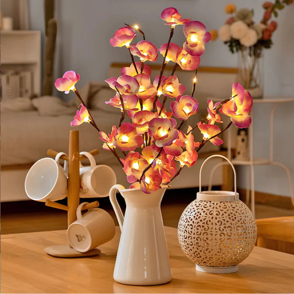 Ramas decorativas iluminadas con luz LED para el hogar