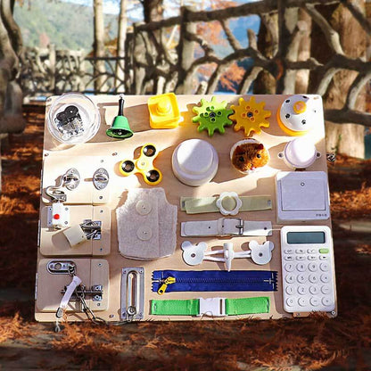 Tablero de actividades de aprendizaje Montessori de madera