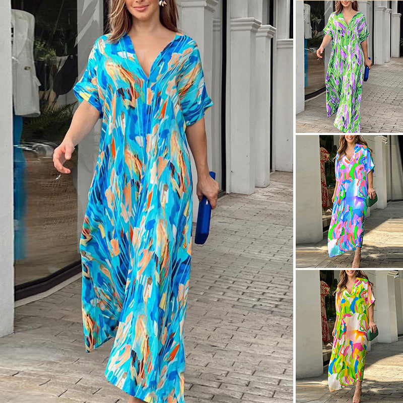 Vestido casual René con estampado pintado