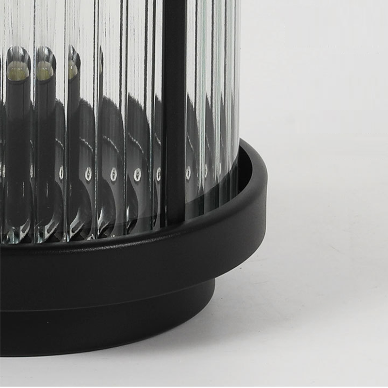 Linterna de vidrio para exteriores con luz LED solar